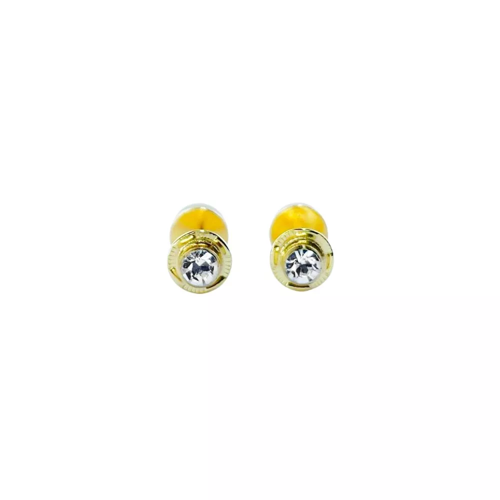 Abridores en oro amarillo con zafiros incoloros.
