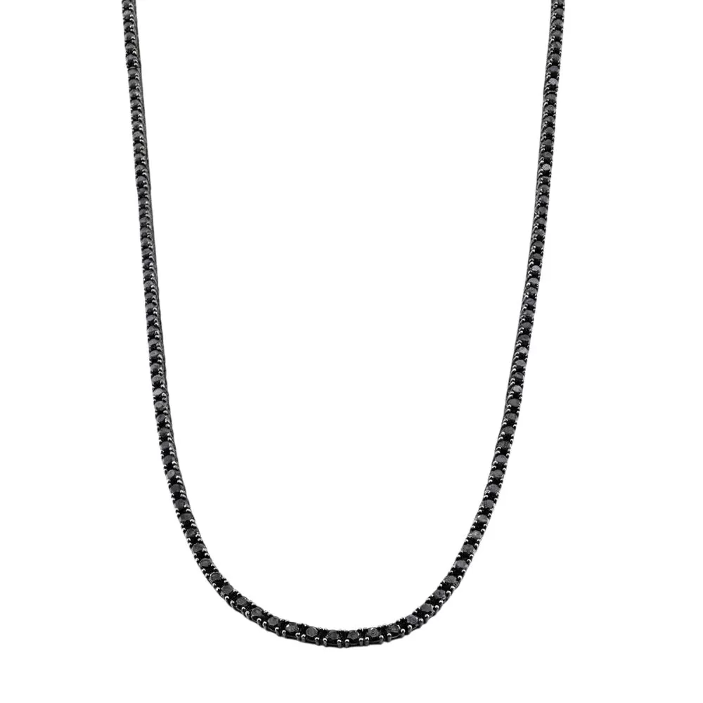 Collar en oro blanco con diamantes Fancy Black talla brillante.