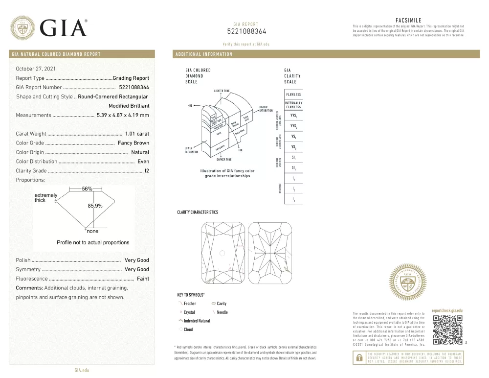 Diamante Fancy Brown (1.01 ct.)