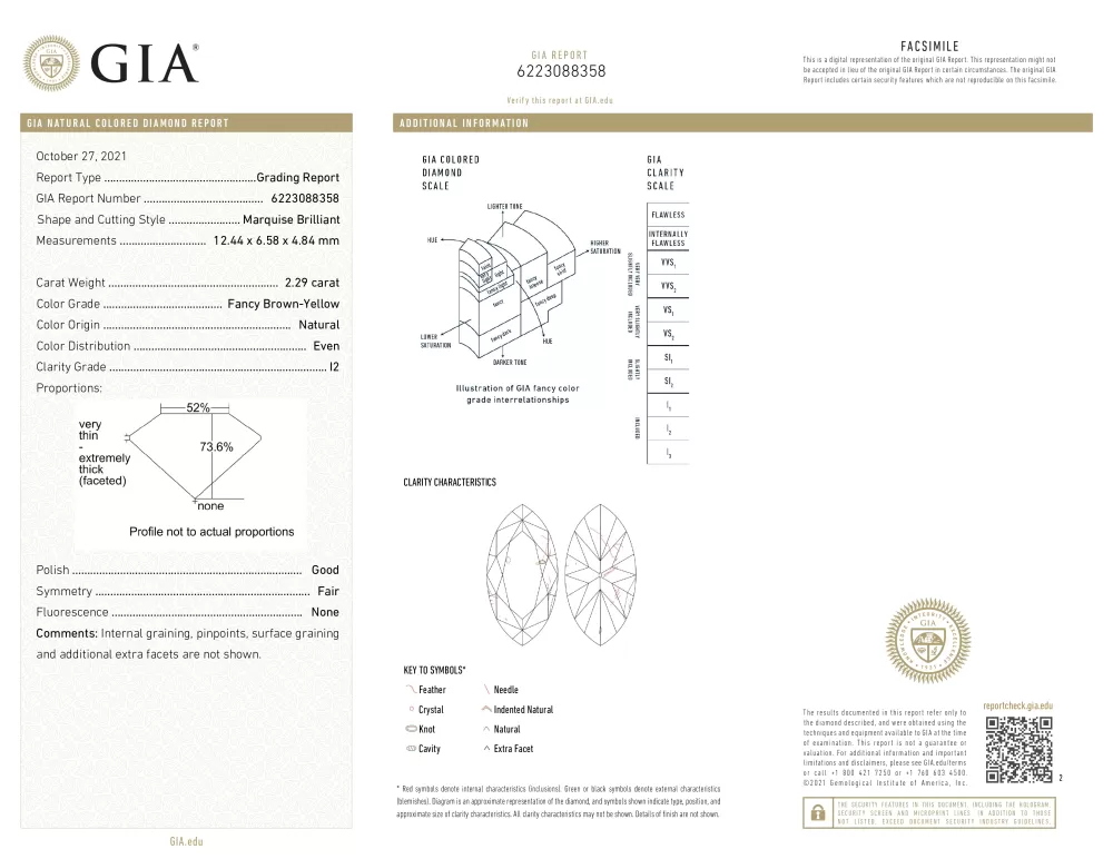 Diamante Fancy Brown-Yellow (2.29 ct).
