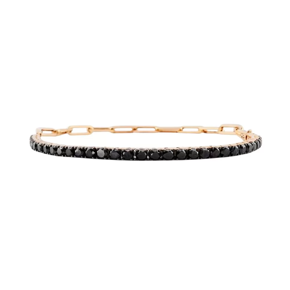 Pulsera en oro rosa con diamantes Fancy Black talla brillante.