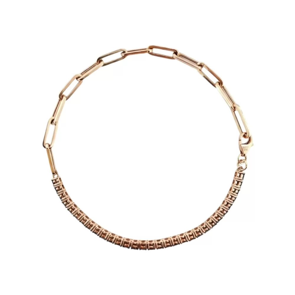 Pulsera en oro rosa con diamantes Fancy Black talla brillante.