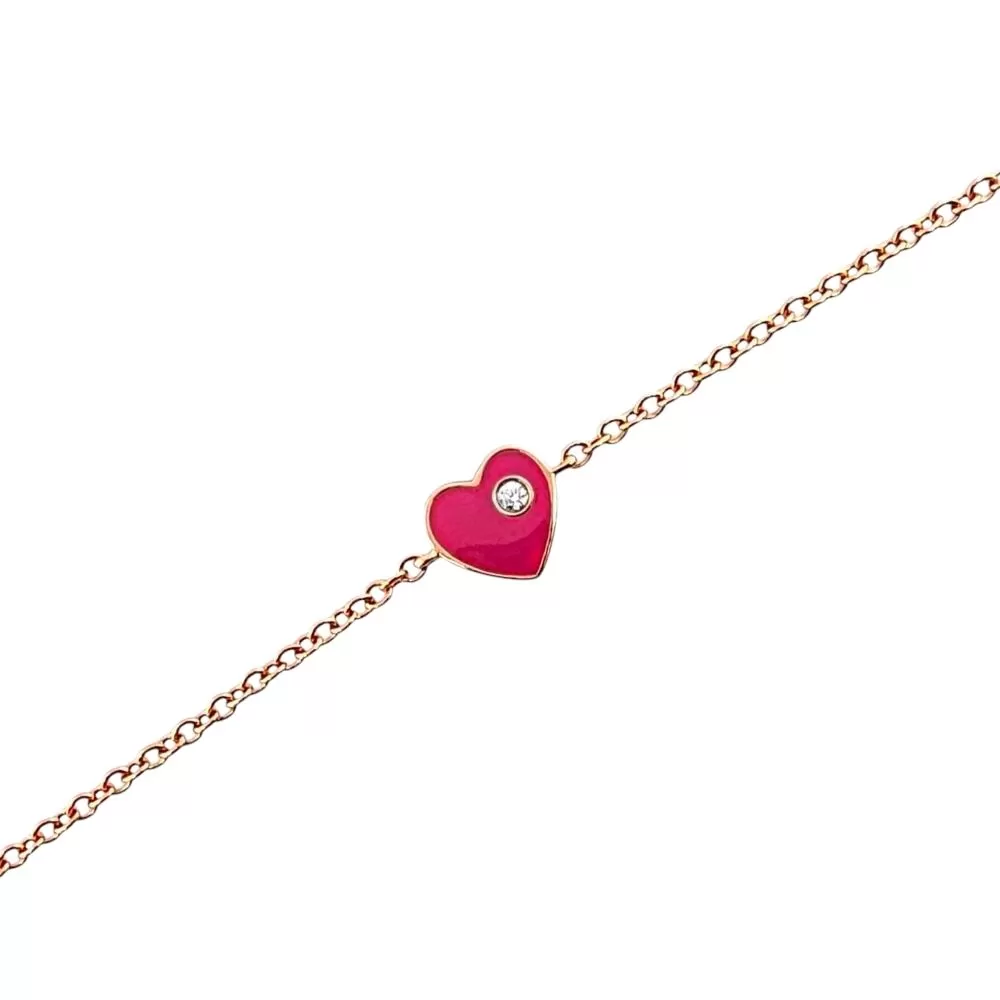 Pulsera en oro rosa con diamantes talla brillante. 
