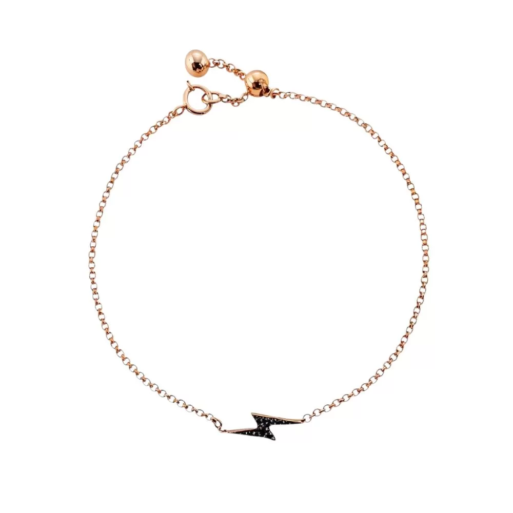 Pulsera en oro rosa con diamantes Fancy Black talla brillante.