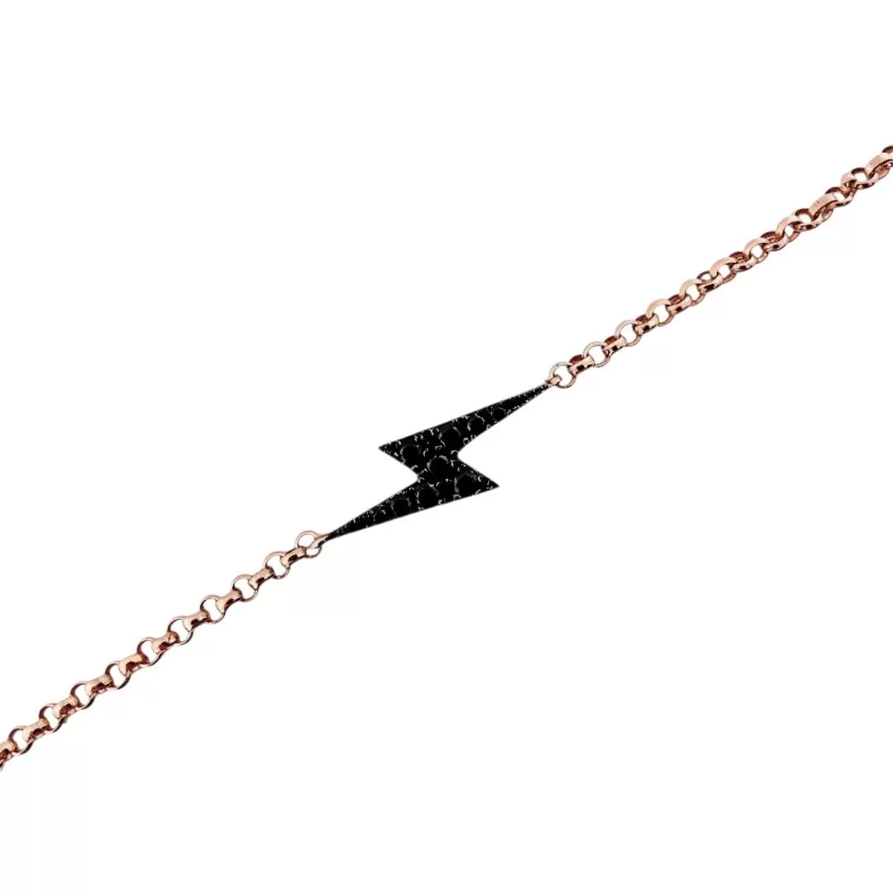 Pulsera en oro rosa con diamantes Fancy Black talla brillante.